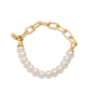 The Chain Addiction gold plated chain bracelet with pearls-