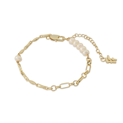 The Chain Addiction II chain gold plated bracelet with pearls-