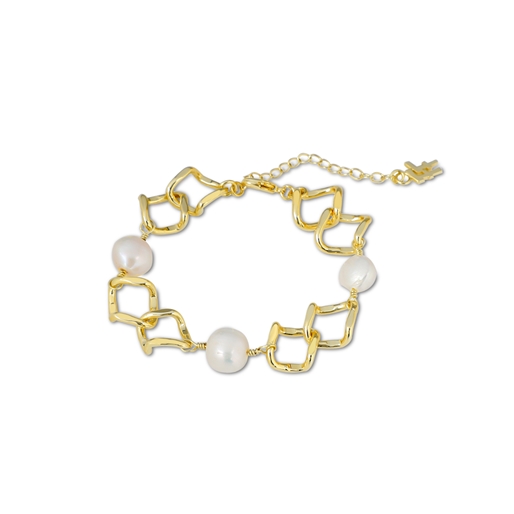 The Chain Addiction gold plated bracelet with pearls-
