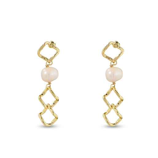 The Chain Addiction gold plated dangle earrings with pearls-