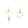 The Chain Addiction gold plated mismatched dangle earrings with hoops and pearls