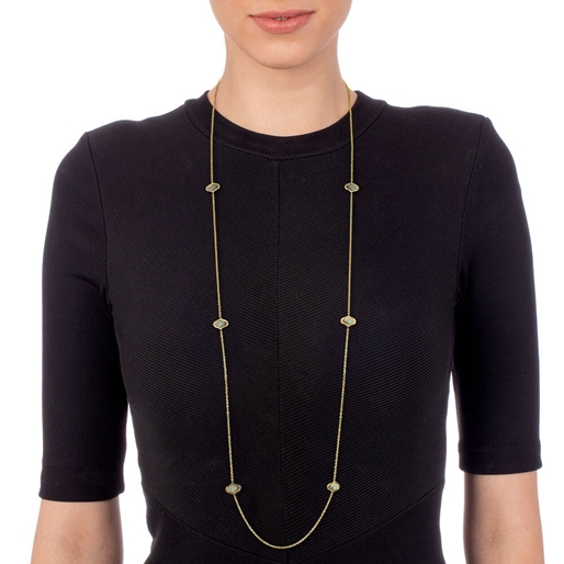 Mod Princess Yellow Gold Plated Long Necklace -