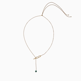 Fluidity Color gold plated necklace with malachite sphere-