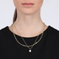 The Chain Addiction gold plated double chain necklace with pearl-