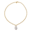 The Chain Addiction gold plated chain necklace with large pearl