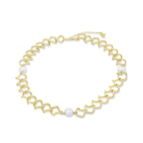 The Chain Addiction gold plated necklace with pearls-