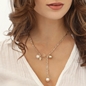 The Chain Addiction gold plated tie necklace with boule and pearls-