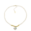 Memory Beat short white-gold pearl necklace with bead