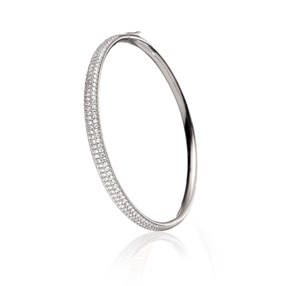 Fashionably Silver Essentials Rhodium Plated Bangle Bracelet-