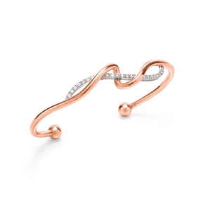 Fluidity 18k Rose Gold Plated Brass and Silver Plated Brass Cuff Bracelet-
