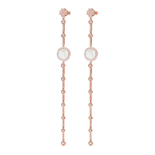 Heart4Heart Mirrors Silver 925 Rose Gold Plated Long Earrings -