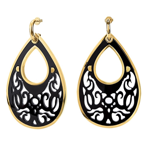 Desire Drops Black Acrylic Large Earrings-