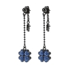 Heart4Heart Black Plated Long Earrings