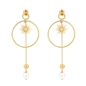 Wishing On Silver 925 18k Yellow Gold Plated Long Earrings-