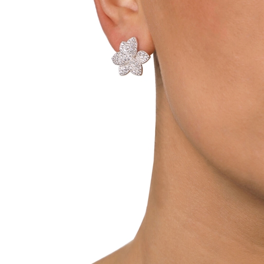 Blooming Grace Silver 925 Long Earrings-