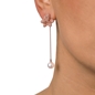 Blooming Grace Silver 925 18k Rose Gold Plated Long Earrings-