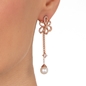 Flower Power 18k Rose Gold Plated Brass Long Earrings-