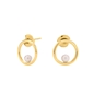 Link Up Silver 925 18k Yellow Gold Plated Mini Κρίκοι Σκουλαρίκια-