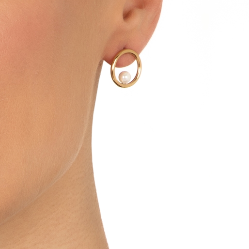 Link Up Silver 925 18k Yellow Gold Plated Mini Hoop Earrings-