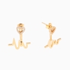 My Heart Beat gold plated jacket earrings with small heart motif
