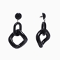 Impress Me pierced earrings with double square black resin rings-