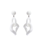 Impress Me pierced earrings with double square white resin rings-