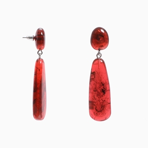 Impress Me pierced earrings with double amber resin motifs-