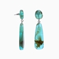 Impress Me pierced earrings with double green resin motifs-