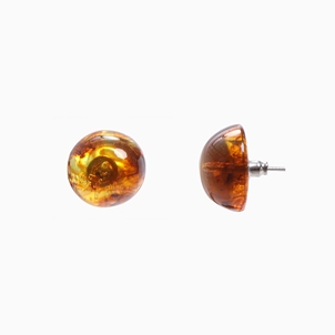 Impress Me round studs in amber color-