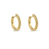 Good Vibes small gold plated hoops with yellow crystals