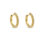 Good Vibes small gold plated hoops with yellow crystals-
