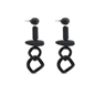 Impress Me II long matte black earrings-