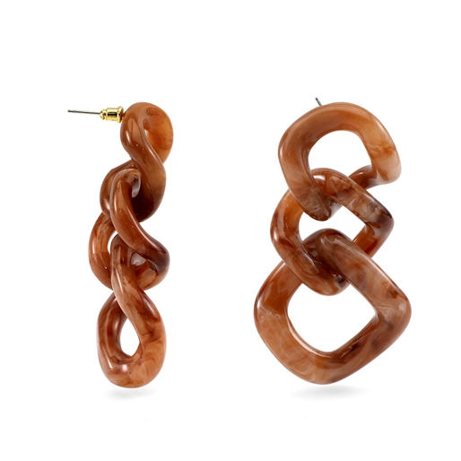 Impress Me II chain earrings in brown-