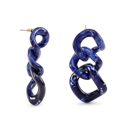 Impress Me chain earrings in blue-