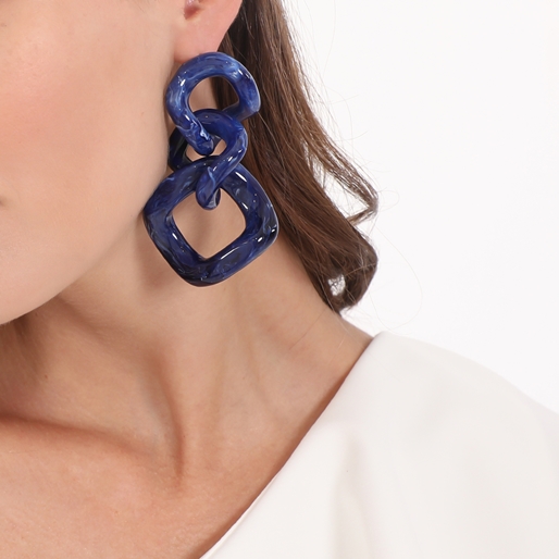 Impress Me II chain earrings in blue-