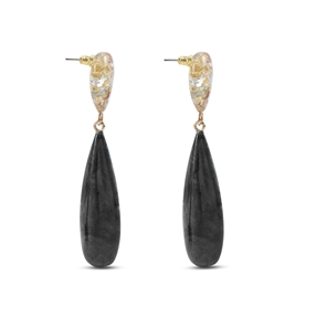 Impress Me long transparent - black drop earrings-
