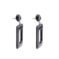 Impress Me large rectangular black earrings-