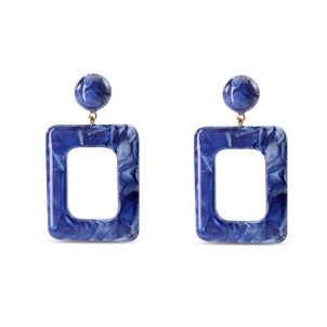 Impress Me II large rectangular blue earrings-