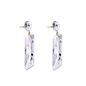 Impress Me II large rectangular white earrings-