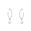 Fashionable.Me small silver hoops with flower and pearl charms