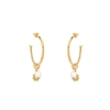 Fashionable.Me small gold plated hoops with flower and pearl charms