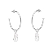 Fashionable.Me large silver hoops with drop and pearl charms
