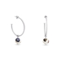 Memory Beat large silver hoops with bead-