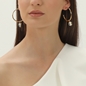 Memory Beat large gold plated hoops with bead-