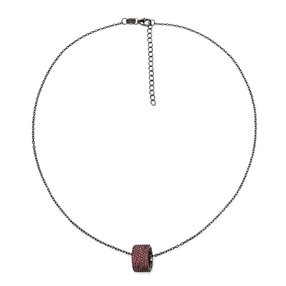 Fashionably Silver Essentials Black Plated Short Necklace-