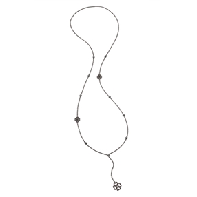 Miss Heart4Heart Black Flash Plated Long Necklace-