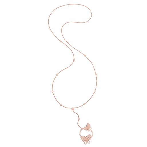 Wonderfly Rose Gold Plated Long Necklace-