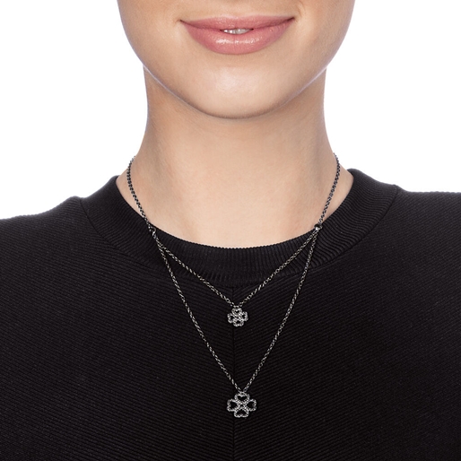 Miss Heart4Heart Black Flash Plated Short Necklace-
