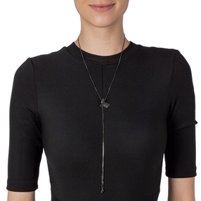 Wonderfly Black Flash Plated Long Necklace-