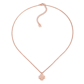 Heart4Heart Silver 925 Rose Gold Plated Short Necklace-
